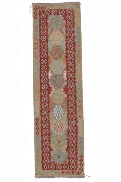  Kelim Afghan Old Style Teppe 84X296 Ekte Orientalsk Håndvevd Teppeløpere Brun/Mørk Rød (Ull, )