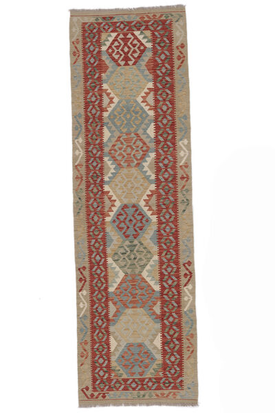  Kelim Afghan Old Style Teppe 88X292 Ekte Orientalsk Håndvevd Teppeløpere Mørk Brun (Ull, Afghanistan)