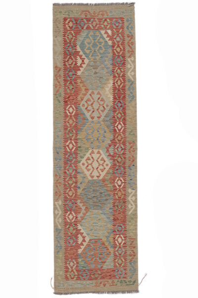  Kelim Afghan Old Style Teppe 85X293 Ekte Orientalsk Håndvevd Teppeløpere Brun/Mørk Rød (Ull, )