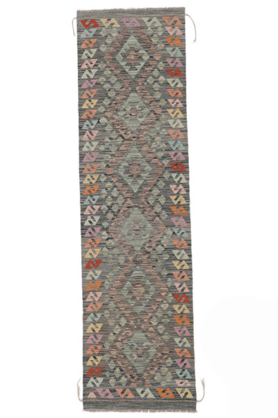  Kelim Afghan Old Style Teppe 80X300 Ekte Orientalsk Håndvevd Teppeløpere Hvit/Creme/Svart (Ull, Afghanistan)