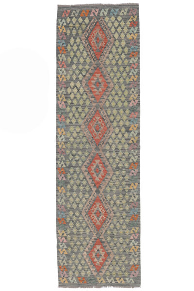  Kelim Afghan Old Style Teppe 85X289 Ekte Orientalsk Håndvevd Teppeløpere Mørk Grå (Ull, Afghanistan)
