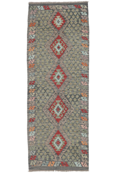  Kelim Afghan Old Style Teppe 89X242 Ekte Orientalsk Håndvevd Teppeløpere Mørk Brun/Svart (Ull, Afghanistan)