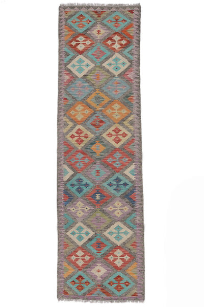  Kelim Afghan Old Style Teppe 82X293 Ekte Orientalsk Håndvevd Teppeløpere Mørk Brun (Ull, Afghanistan)