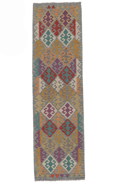  Kelim Afghan Old Style Teppe 81X291 Ekte Orientalsk Håndvevd Teppeløpere Hvit/Creme/Svart (Ull, Afghanistan)