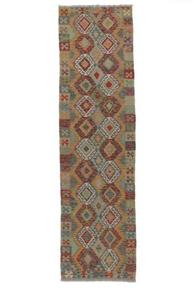  Kelim Afghan Old Style Teppe 83X294 Ekte Orientalsk Håndvevd Teppeløpere Mørk Brun (Ull, Afghanistan)