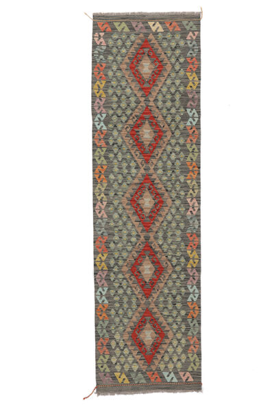  Kelim Afghan Old Style Teppe 82X288 Ekte Orientalsk Håndvevd Teppeløpere Hvit/Creme/Mørk Grønn (Ull, Afghanistan)