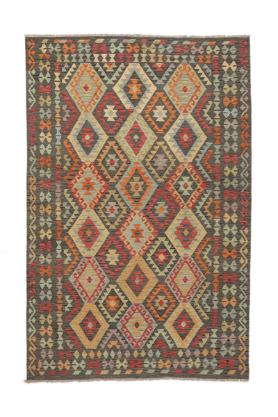  Kelim Afghan Old Style Teppe 199X304 Ekte Orientalsk Håndvevd Brun, Grønn (Ull, Afghanistan)