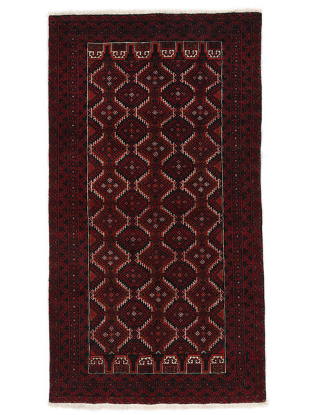  Beluch Teppe 108X195 Ekte Orientalsk Håndknyttet Svart/Mørk Rød (Ull, )