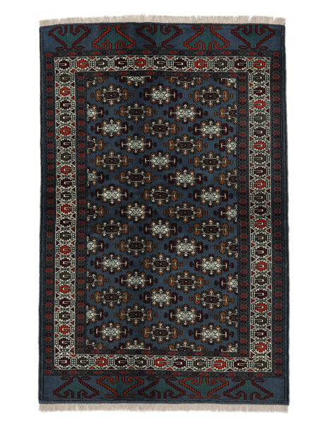  Turkaman Teppe 132X196 Ekte Orientalsk Håndknyttet Svart/Mørk Grønn (Ull, )