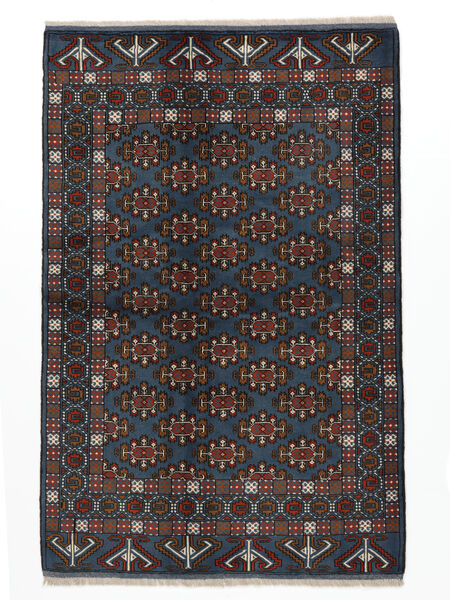  Turkaman Teppe 135X203 Ekte Orientalsk Håndknyttet Svart/Hvit/Creme (Ull, Persia/Iran)