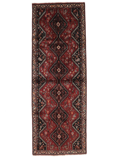  Ghashghai Teppe 114X320 Ekte Orientalsk Håndknyttet Teppeløpere Svart/Mørk Rød (Ull, )