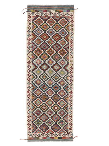 Kelim Afghan Old Style Teppe 85X242 Ekte Orientalsk Håndvevd Teppeløpere Mørk Brun (Ull, Afghanistan)