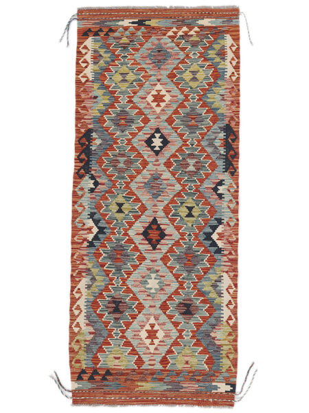  Kelim Afghan Old Style Teppe 78X190 Ekte Orientalsk Håndvevd Teppeløpere Mørk Rød, Grønn (Ull, Afghanistan)