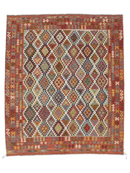 Kelim Afghan Old Style Teppe 258X297 Ekte Orientalsk Håndvevd Mørk Brun/Mørk Grå Stort (Ull, Afghanistan)