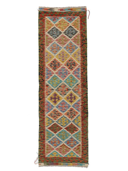  Kelim Afghan Old Style Teppe 63X205 Ekte Orientalsk Håndvevd Teppeløpere Mørk Brun (Ull, Afghanistan)