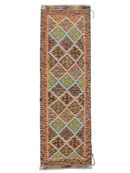  Kelim Afghan Old Style Teppe 63X205 Ekte Orientalsk Håndvevd Teppeløpere Brun (Ull, )