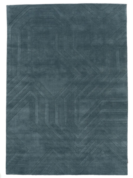  Labyrint - Mørk Teal Teppe 160X230 Moderne Svart/Mørk Blå (Ull, India)
