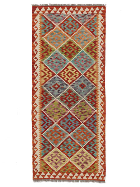  Kelim Afghan Old Style Teppe 81X194 Ekte Orientalsk Håndvevd Teppeløpere Brun/Mørk Rød (Ull, )