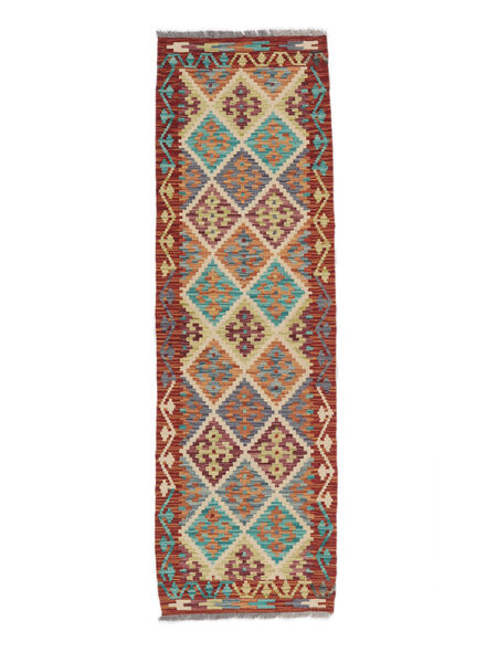  Kelim Afghan Old Style Teppe 61X195 Ekte Orientalsk Håndvevd Teppeløpere Mørk Brun (Ull, Afghanistan)