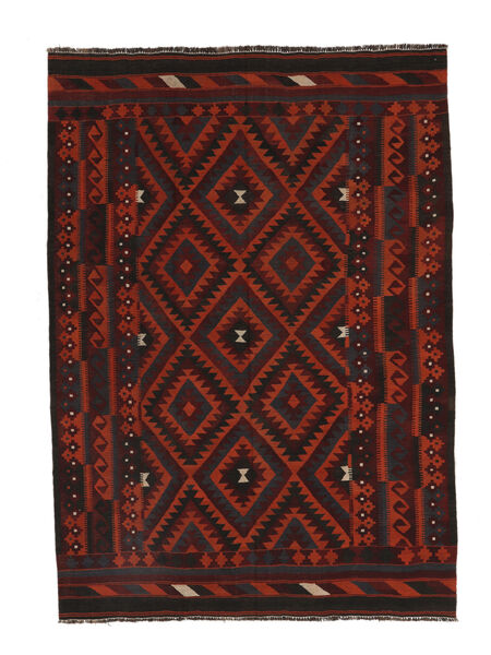  Afghan Vintage Kelim Teppe 212X296 Ekte Orientalsk Håndvevd Svart/Mørk Rød (Ull, Afghanistan)