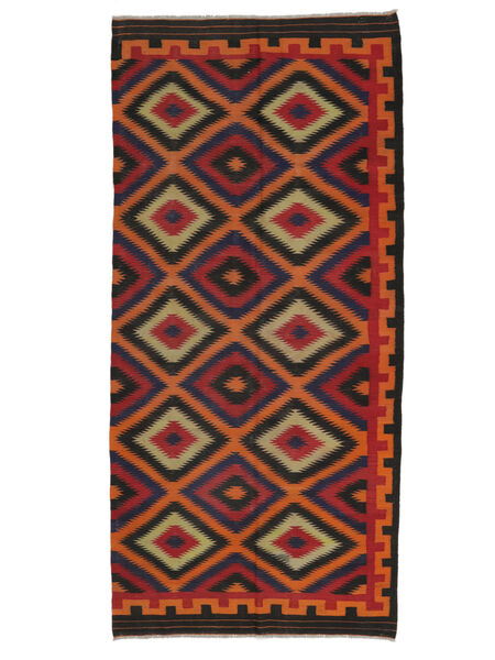  Afghan Vintage Kelim Teppe 144X307 Ekte Orientalsk Håndvevd Teppeløpere Svart/Mørk Rød (Ull, )