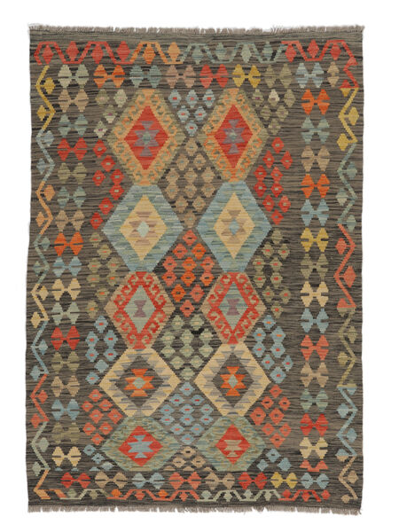  Kelim Afghan Old Style Teppe 123X182 Ekte Orientalsk Håndvevd Mørk Brun/Svart (Ull, Afghanistan)