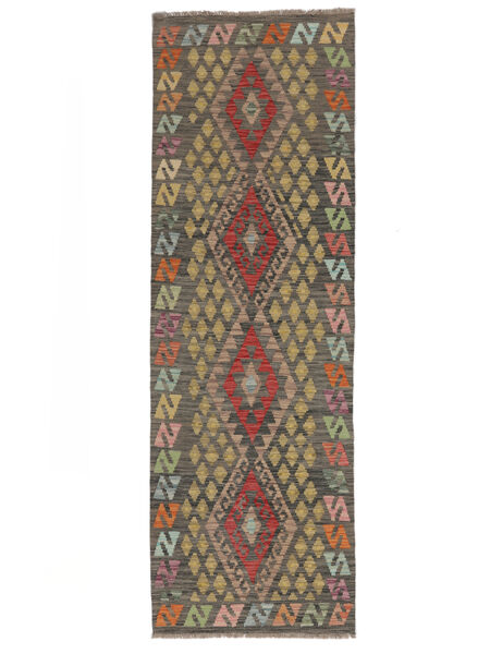  Kelim Afghan Old Style Teppe 84X255 Ekte Orientalsk Håndvevd Teppeløpere Brun/Svart (Ull, )