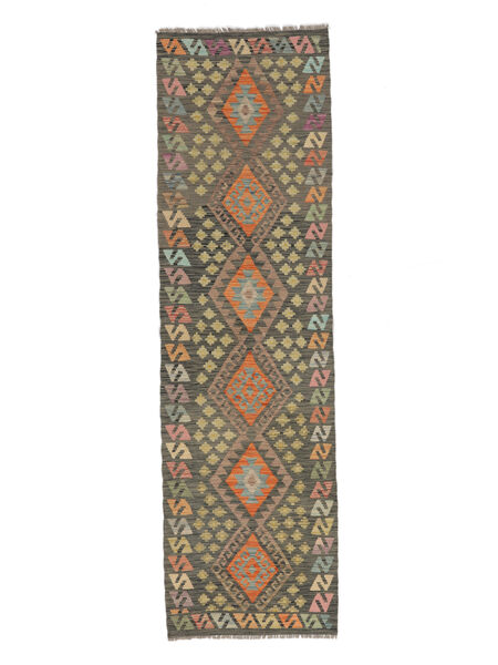  Kelim Afghan Old Style Teppe 86X300 Ekte Orientalsk Håndvevd Teppeløpere Mørk Brun (Ull, Afghanistan)