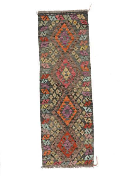  Kelim Afghan Old Style Teppe 67X199 Ekte Orientalsk Håndvevd Teppeløpere Svart (Ull, Afghanistan)