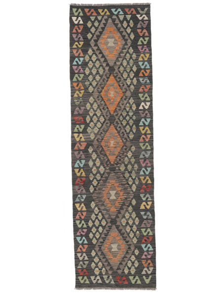  Kelim Afghan Old Style Teppe 83X295 Ekte Orientalsk Håndvevd Teppeløpere Svart (Ull, Afghanistan)