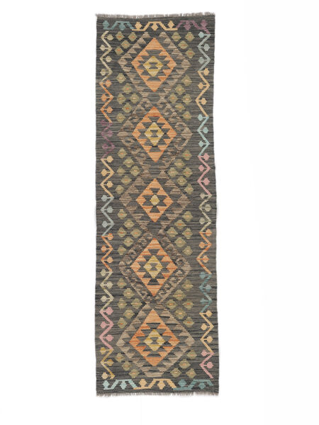  Kelim Afghan Old Style Teppe 66X206 Ekte Orientalsk Håndvevd Teppeløpere Mørk Brun (Ull, Afghanistan)