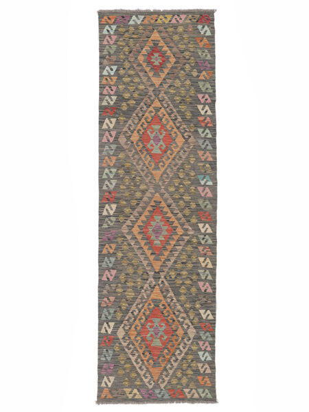  Kelim Afghan Old Style Teppe 87X288 Ekte Orientalsk Håndvevd Teppeløpere Mørk Brun/Mørk Grå (Ull, Afghanistan)