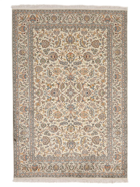  Kashmir Ren Silke Teppe 125X184 Ekte Orientalsk Håndknyttet Brun, Beige (Silke, India)