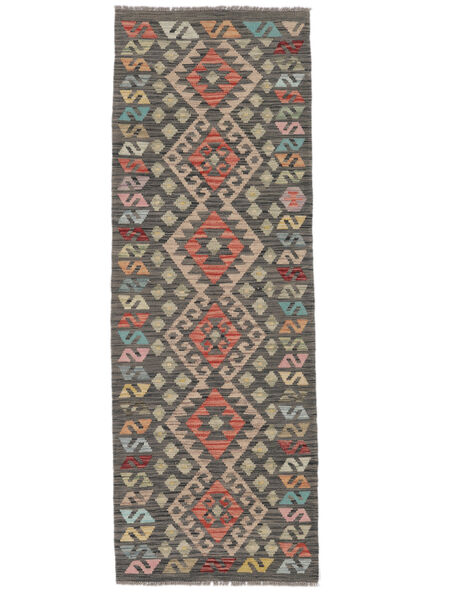  Kelim Afghan Old Style Teppe 81X230 Ekte Orientalsk Håndvevd Teppeløpere Brun/Svart (Ull, )