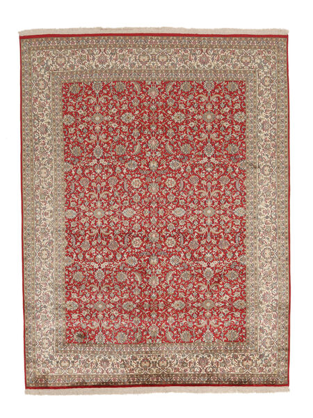  Kashmir Ren Silke Teppe 197X260 Ekte Orientalsk Håndknyttet Mørk Brun/Brun (Silke, India)