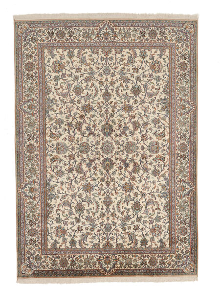  Kashmir Ren Silke Teppe 156X220 Ekte Orientalsk Håndknyttet Mørk Brun/Mørk Beige (Silke, India)