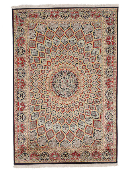  Kashmir Ren Silke Teppe 125X187 Ekte Orientalsk Håndknyttet Mørk Brun/Brun (Silke, India)
