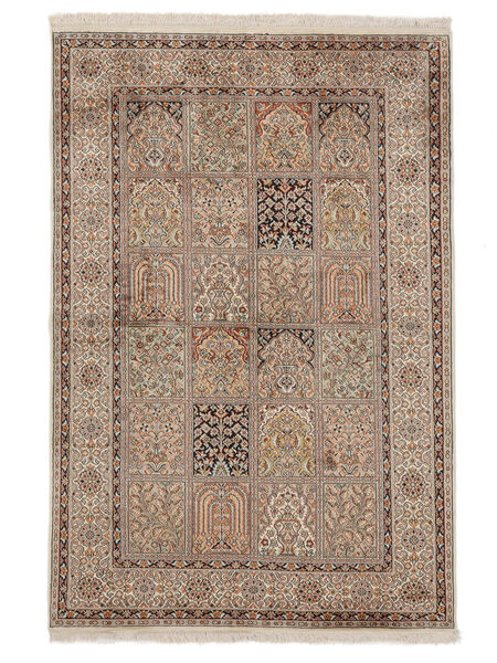  Kashmir Ren Silke Teppe 125X185 Ekte Orientalsk Håndknyttet Brun/Oransje (Silke, )