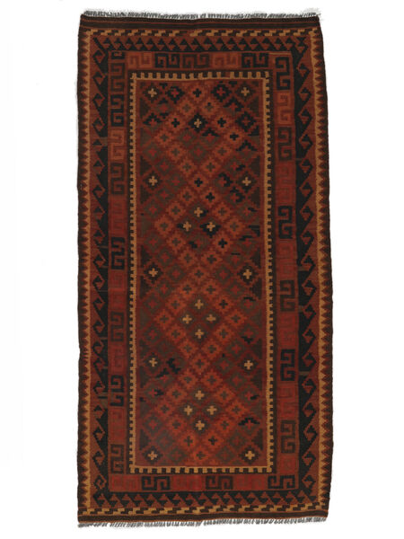  Afghan Vintage Kelim Teppe 104X200 Ekte Orientalsk Håndvevd Svart/Mørk Rød (Ull, )