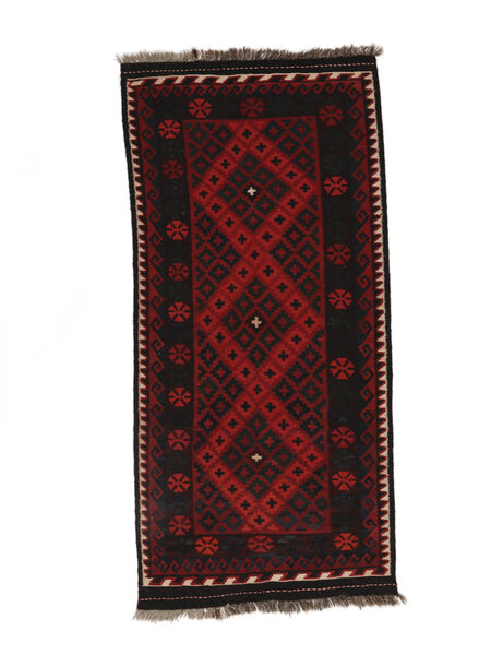  Afghan Vintage Kelim Teppe 96X204 Ekte Orientalsk Håndvevd Svart/Mørk Rød (Ull, )