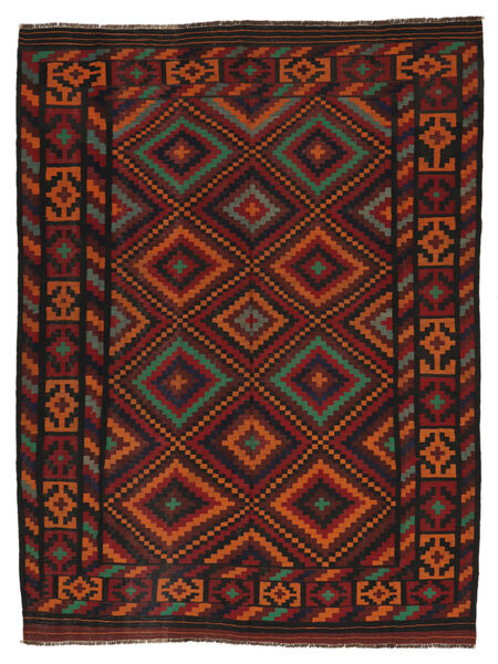  Afghan Vintage Kelim Teppe 220X290 Ekte Orientalsk Håndvevd Svart/Mørk Rød (Ull, Afghanistan)