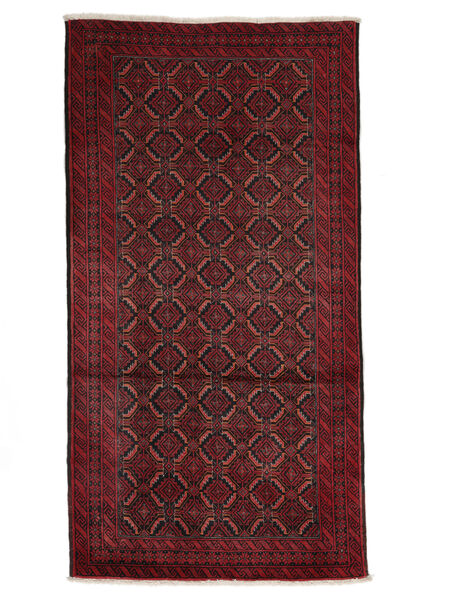  Beluch Teppe 100X185 Ekte Orientalsk Håndknyttet Svart/Mørk Rød (Ull, )