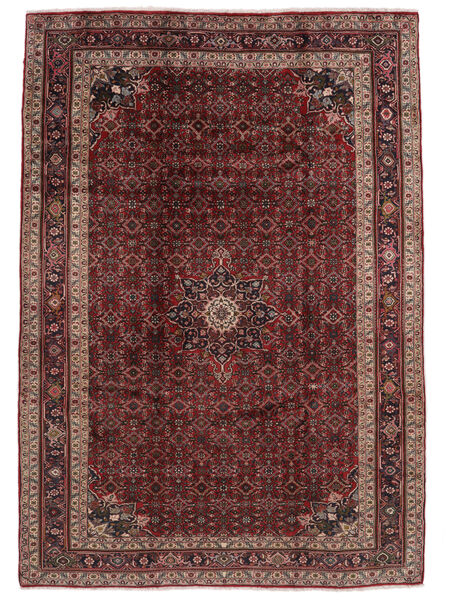  Persisk Hosseinabad Teppe 218X305 Svart/Mørk Rød 