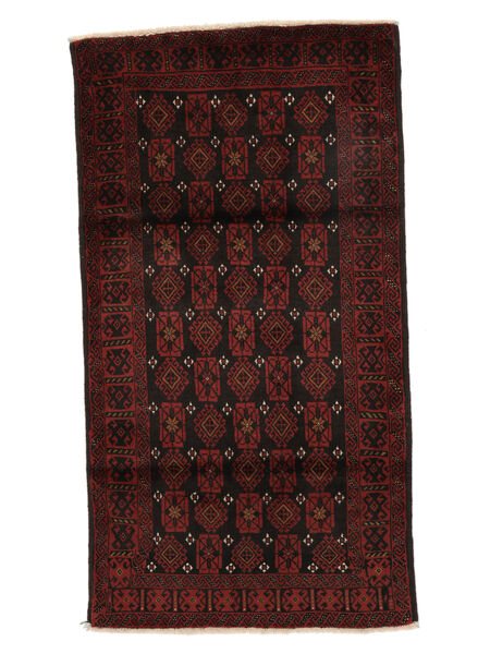  Beluch Teppe 100X190 Ekte Orientalsk Håndknyttet Svart/Mørk Rød (Ull, )