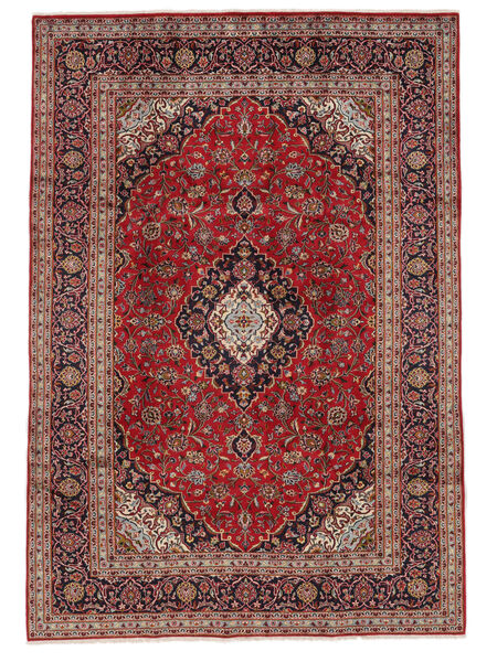  Keshan Teppe 198X297 Ekte Orientalsk Håndknyttet Mørk Brun/Svart/Mørk Rød (Ull, Persia/Iran)