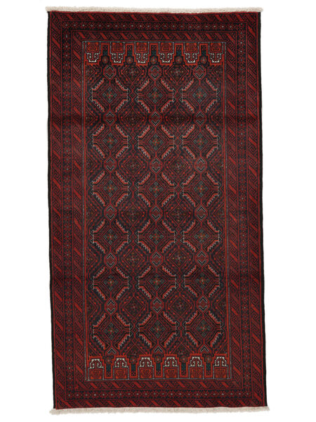 Beluch Teppe 104X195 Ekte Orientalsk Håndknyttet Svart (Ull, Persia/Iran)
