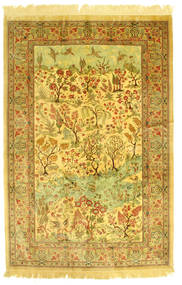  Orientalsk Ghom Silke Figur/Bilde Teppe Teppe 131X198 (Silke, Persia/Iran)