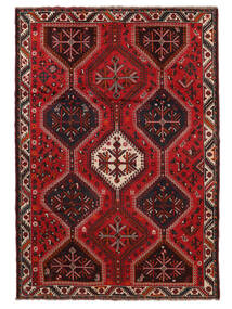  Shiraz Teppe 210X295 Ekte Orientalsk Håndknyttet Svart/Mørk Rød (Ull, Persia/Iran)