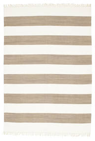  Cotton Stripe - Brun Teppe 160X230 Ekte Moderne Håndvevd Lys Grå/Hvit/Creme (Bomull, India)