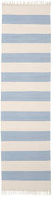  Cotton Stripe - Lys Blå Teppe 80X300 Ekte Moderne Håndvevd Teppeløpere Lys Blå (Bomull, India)